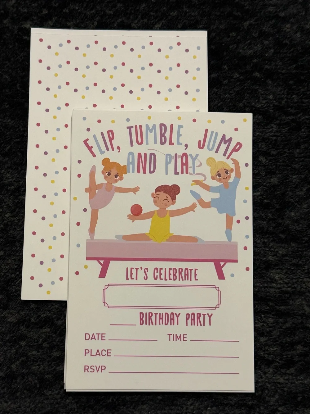 Gymnastics Birthday Party Invitations